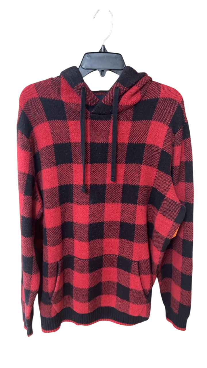 American Eagle Hoodie MENS Large Red and black checkered