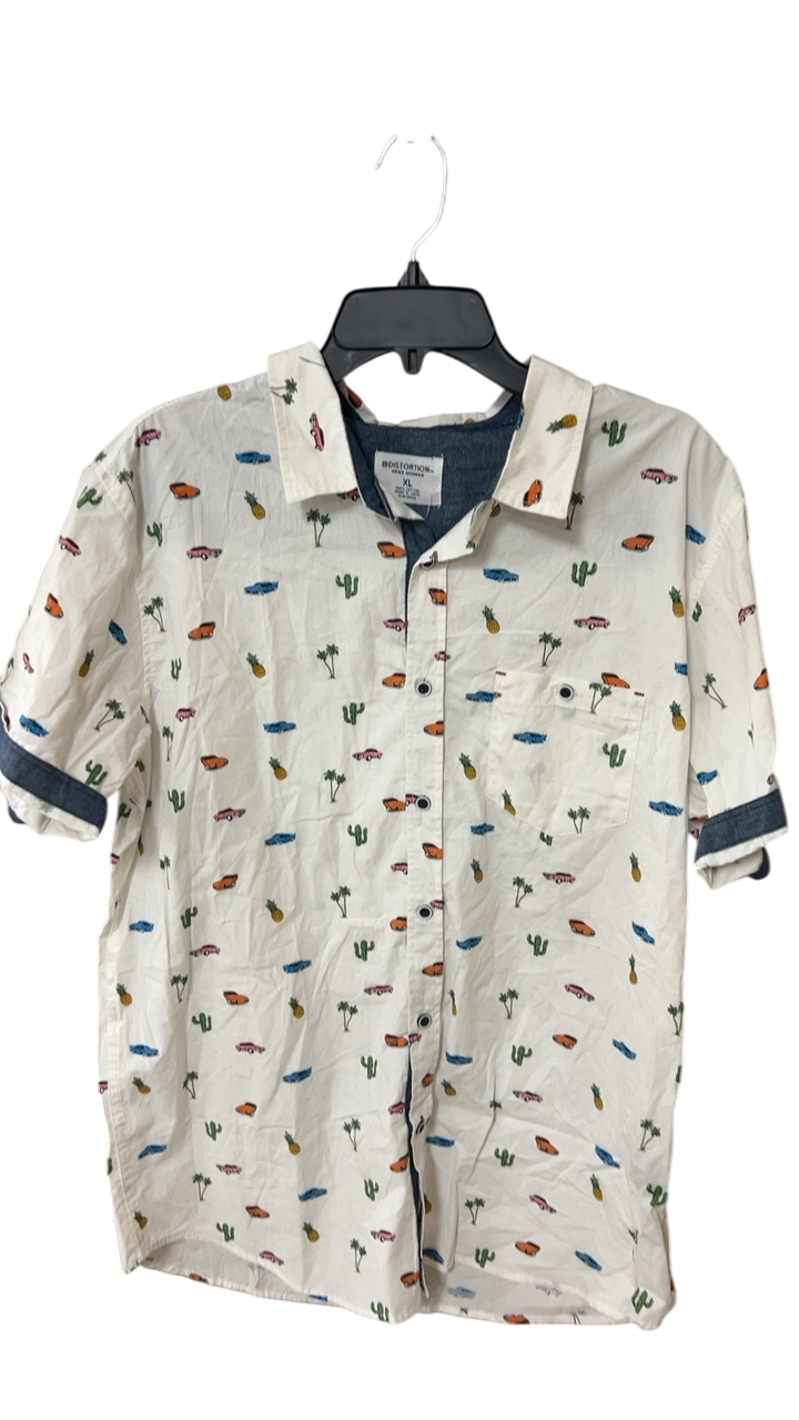 Shirt MENS XL Cream with multicolor print