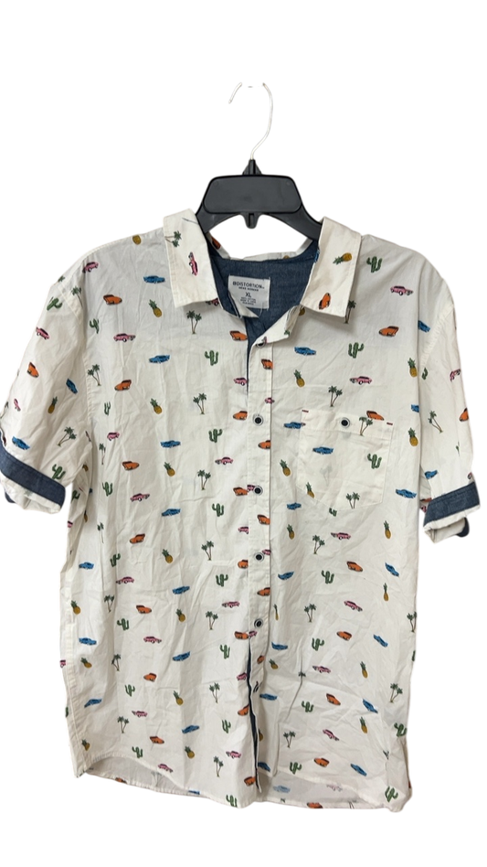 Shirt MENS XL Cream with multicolor print