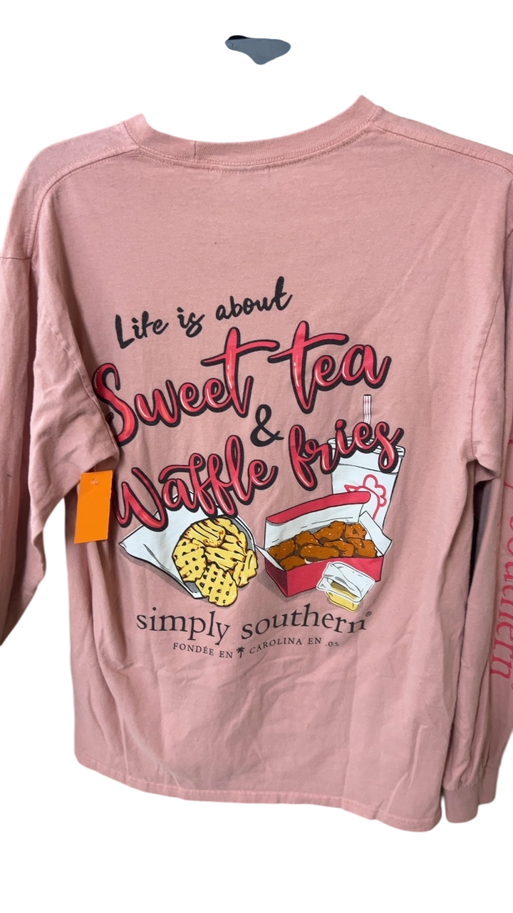 Simply Southern Sweatshirt Medium Pink
