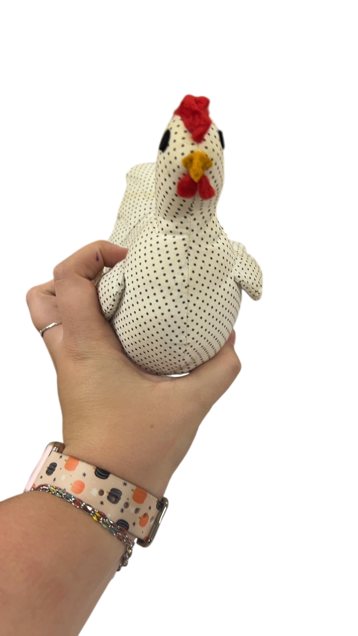 Set of 2 fabric chickens Decor 