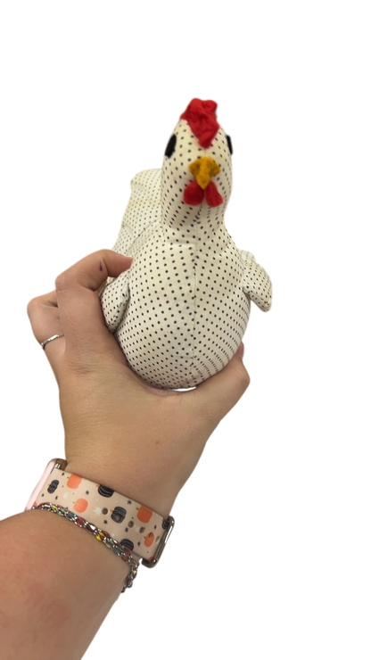 Set of 2 fabric chickens Decor 