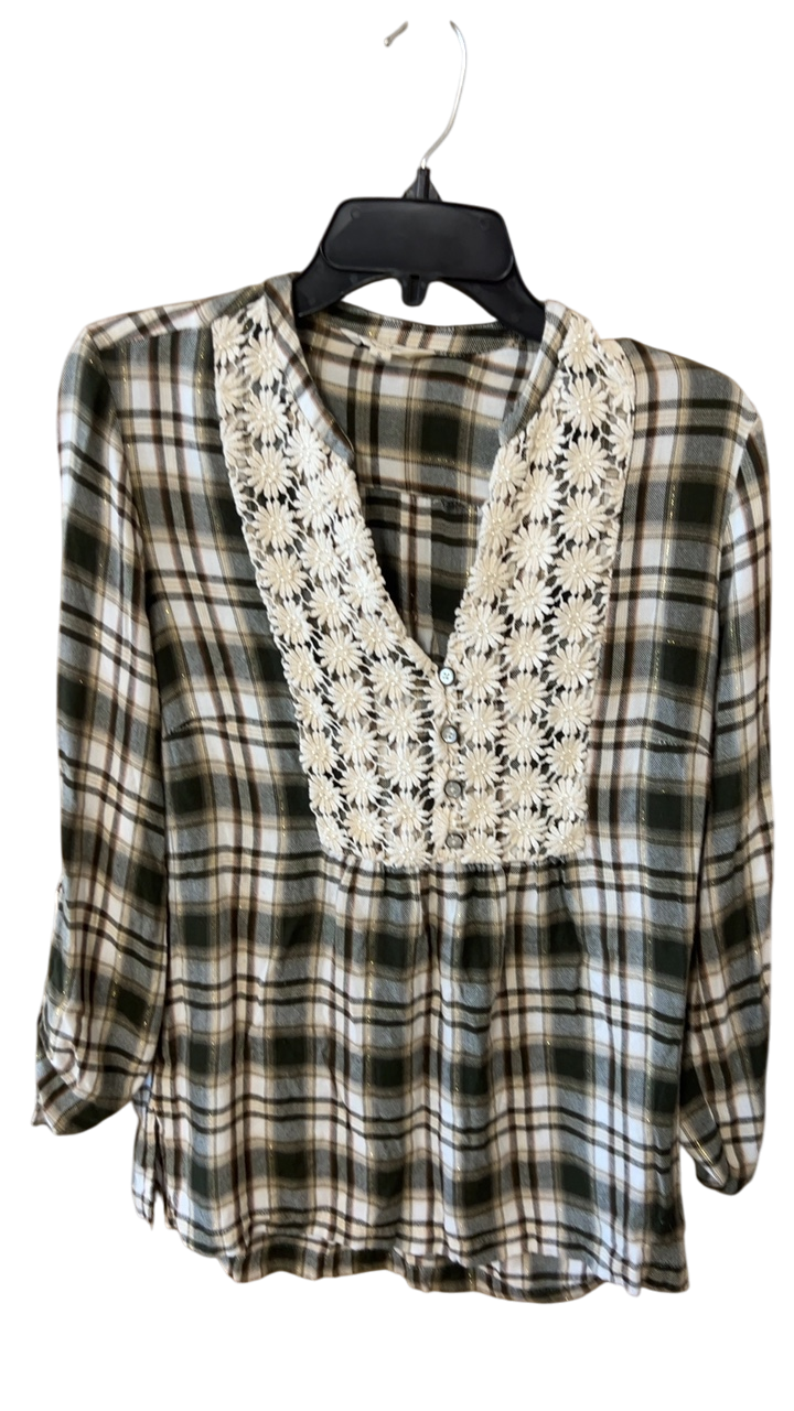 Blouse Small Beige and Green