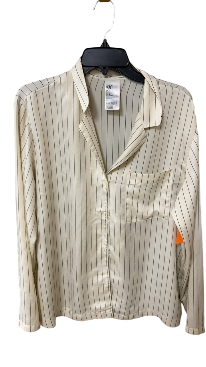 H&M Shirt Medium Cream with black stripes
