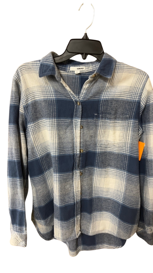 Sonoma Shirt Medium Blue and White