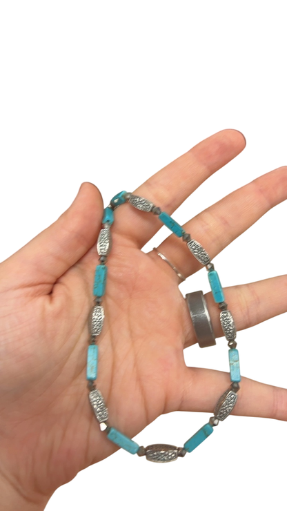 Unknown Necklace Silver and Turquoise