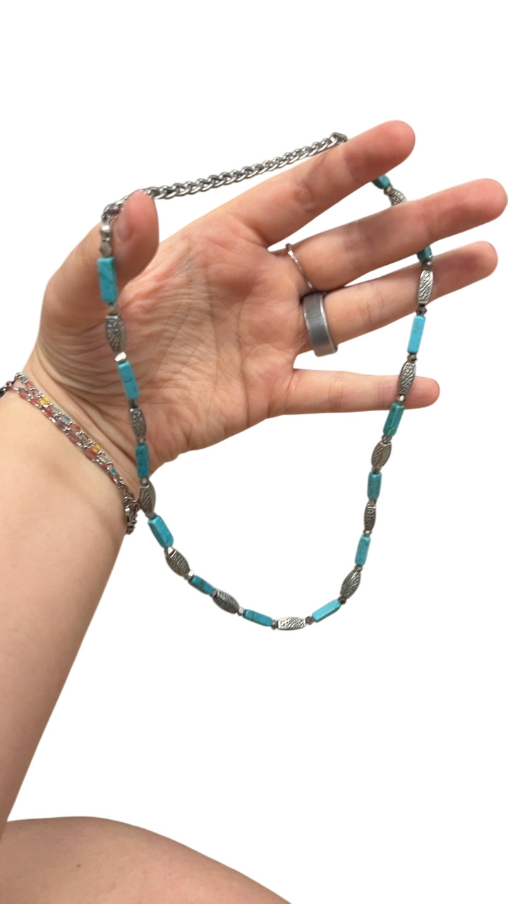 Unknown Necklace Silver and Turquoise