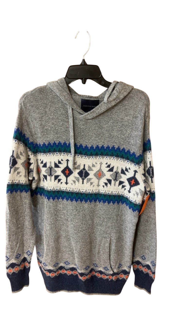 MENS American Eagle Hoodie Medium Tall Gray