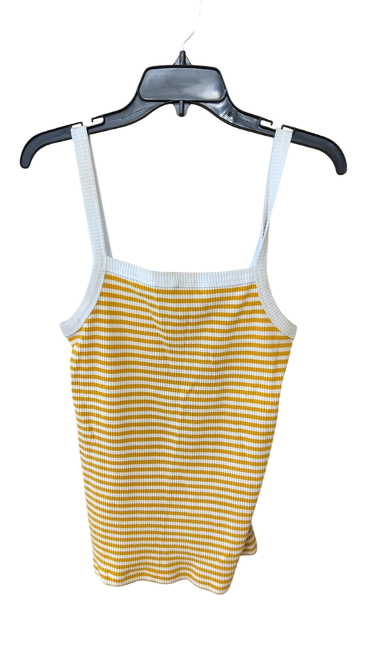 Unknown Tank top Large Yellow and white