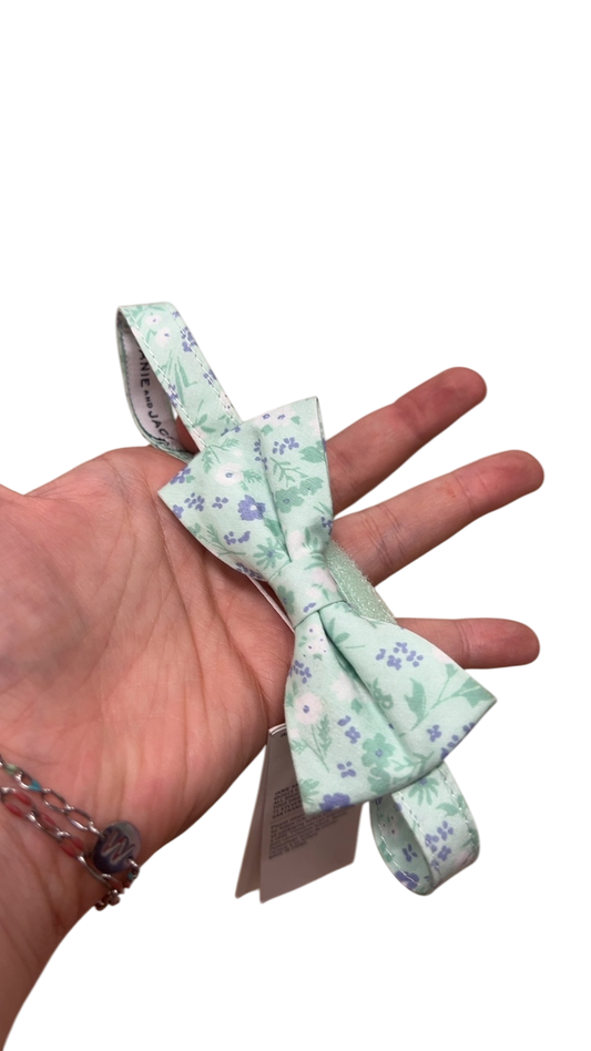 Janie and Jack Bow Tie Light Green with Lavender and White Floral Pattern