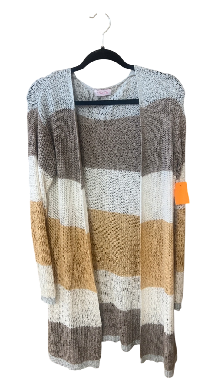 Pink Lily Cardigan Beige, Brown, White, Gray