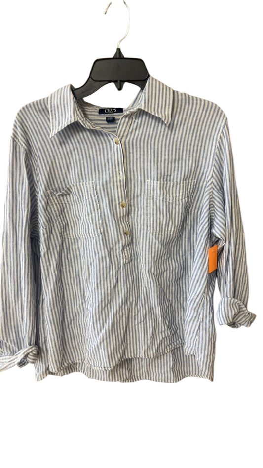 Chaps Shirt 2X White and Blue striped