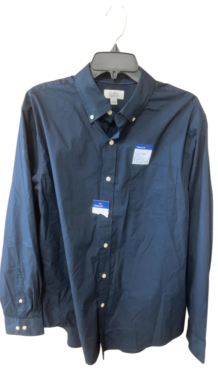 Croft & Barrow Shirt MENS Large Navy Blue