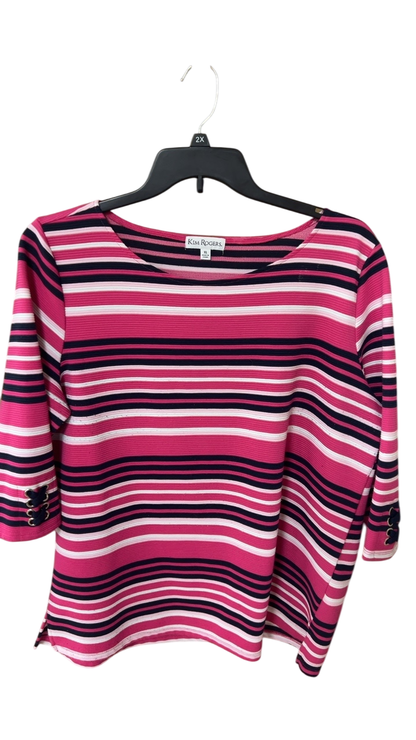 Kim Rogers Sweater XL Pink, Navy, White
