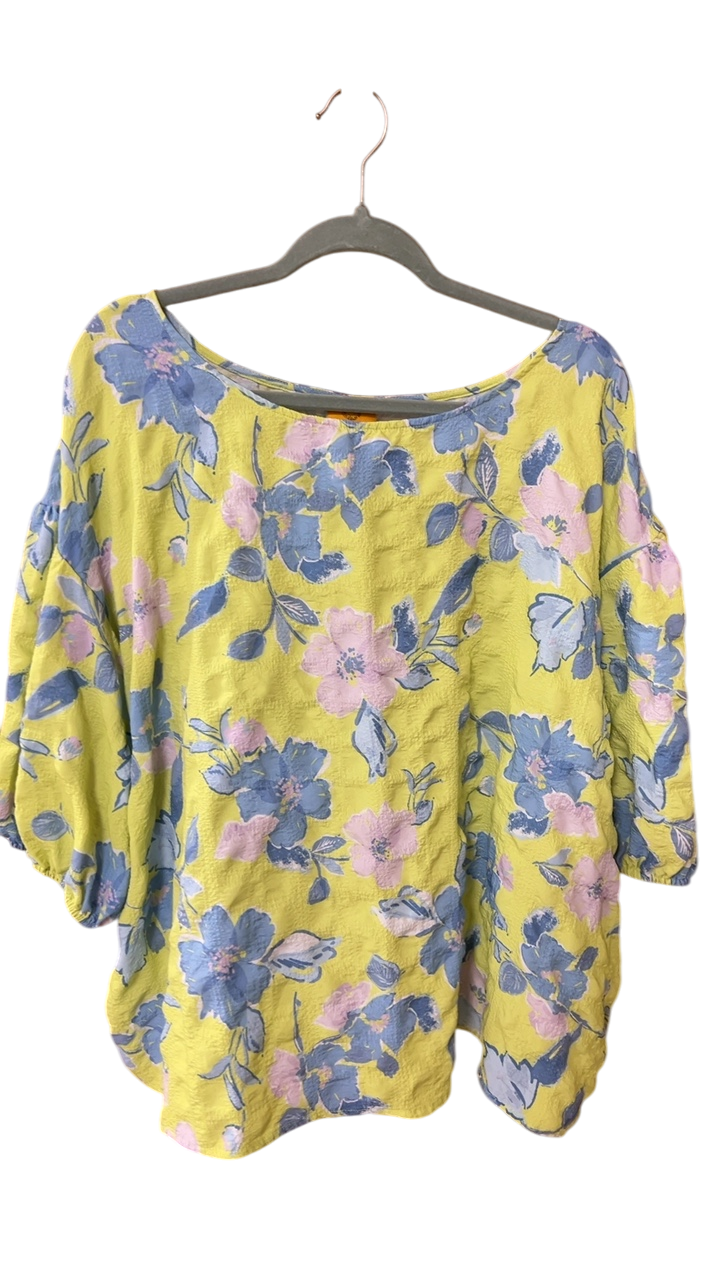 Blouse 2X Lime, Blue, Pink