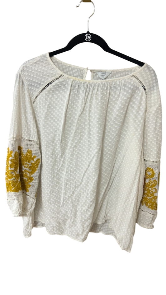 Crown & Ivy Blouse 2XL White and Yellow