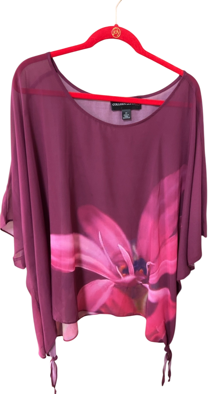 Colleen Lopez Top 2XL Pinkish purple