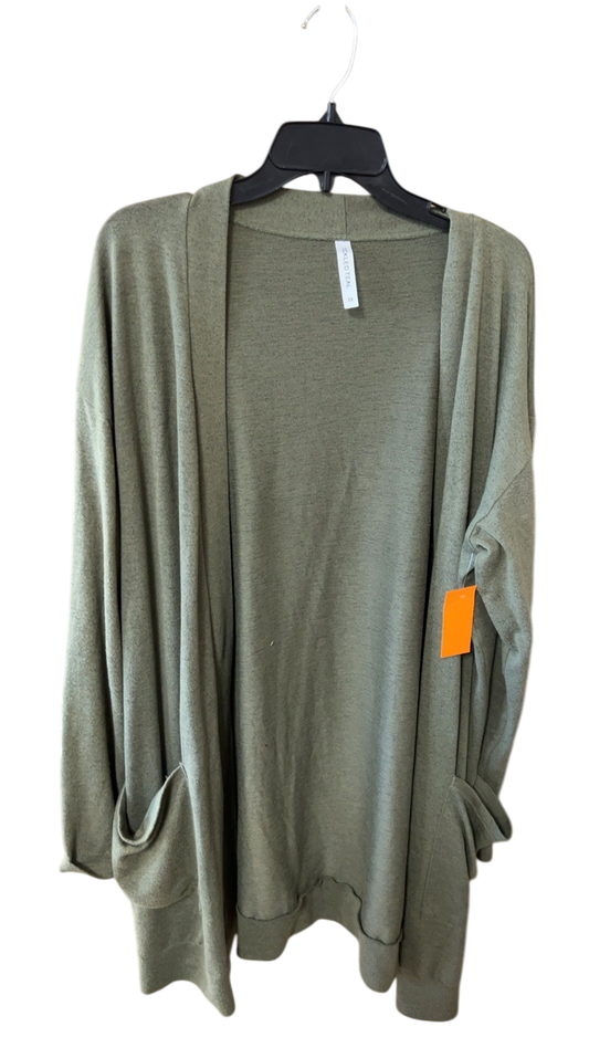 Boutique Cardigan 3X Olive Green