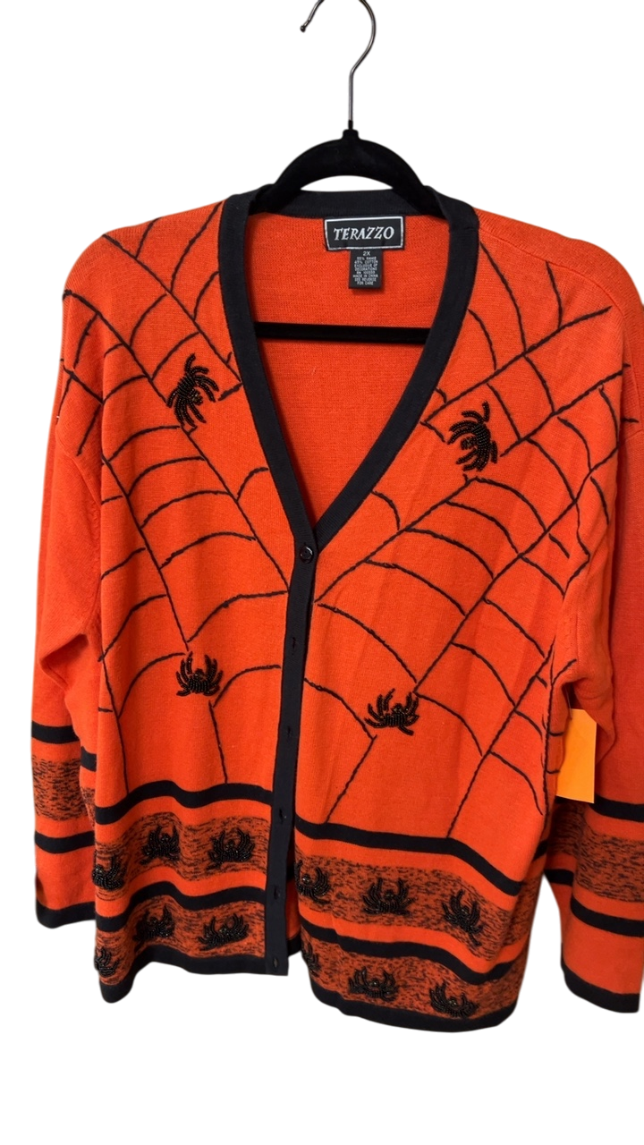 TERAZZO Cardigan 2X Orange and Black