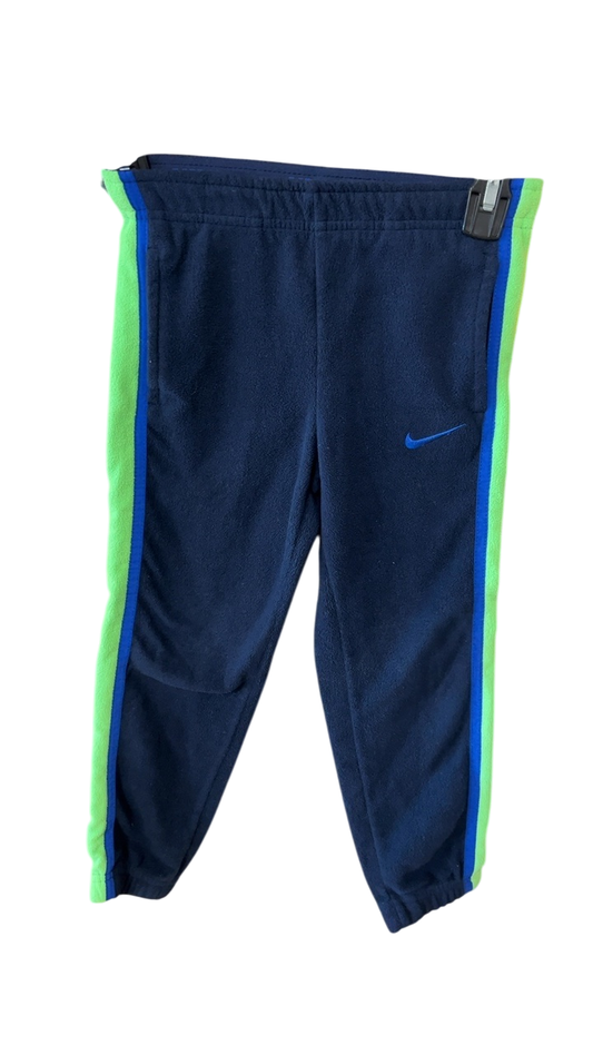 Nike Sweatpants YOUTH 6 Navy blue with green and blue side stripes