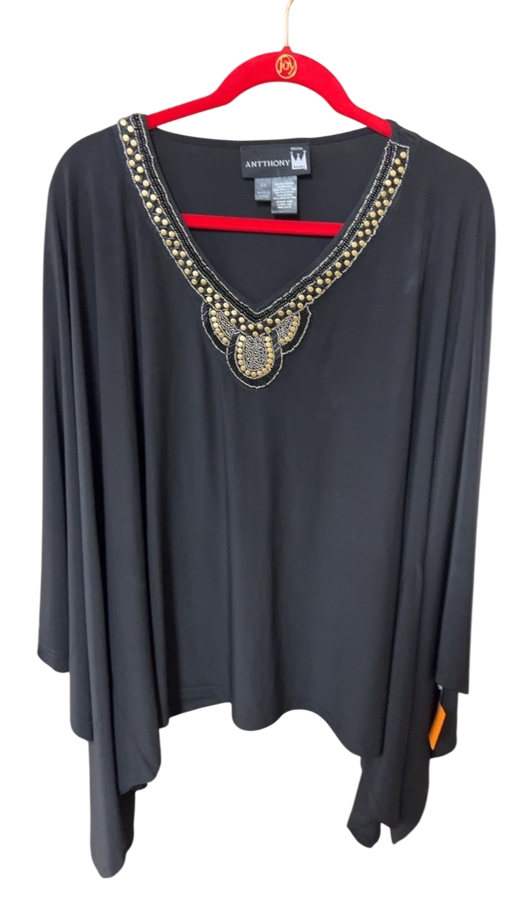 ANTHONY Tunic Sweater 2X Black
