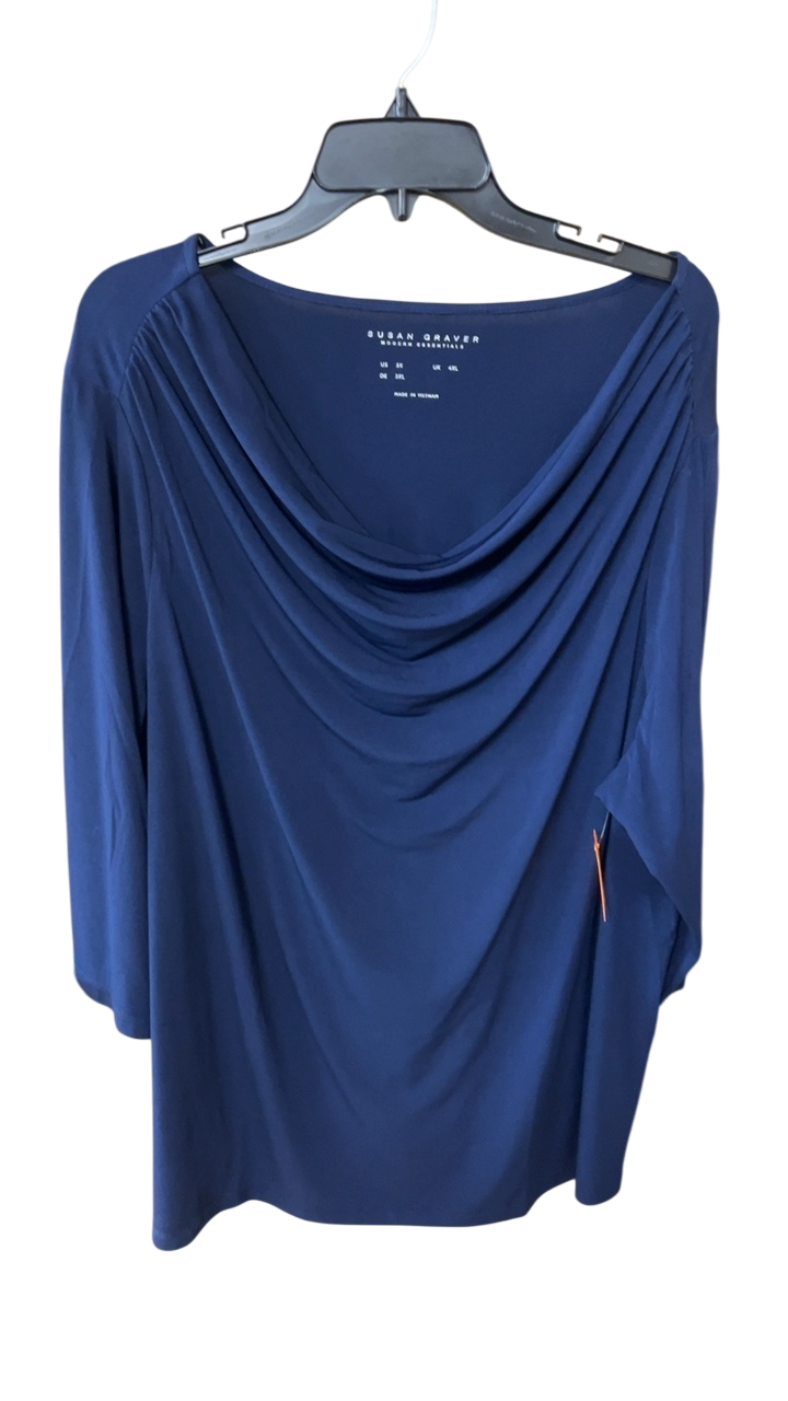 Susan Graver Blouse 3X Blue