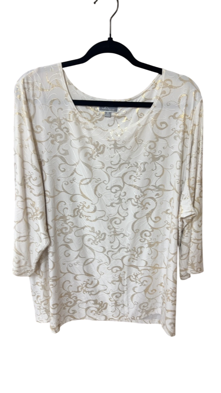 JMC T-Shirt 3X Cream with gold pattern