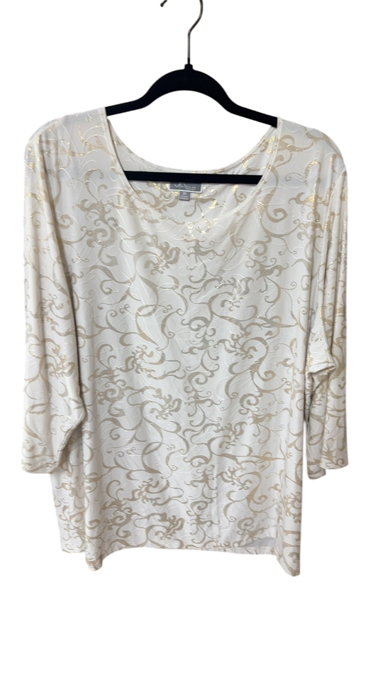 JMC T-Shirt 3X Cream with gold pattern