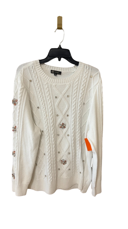 Sparkle Sweater 2X white