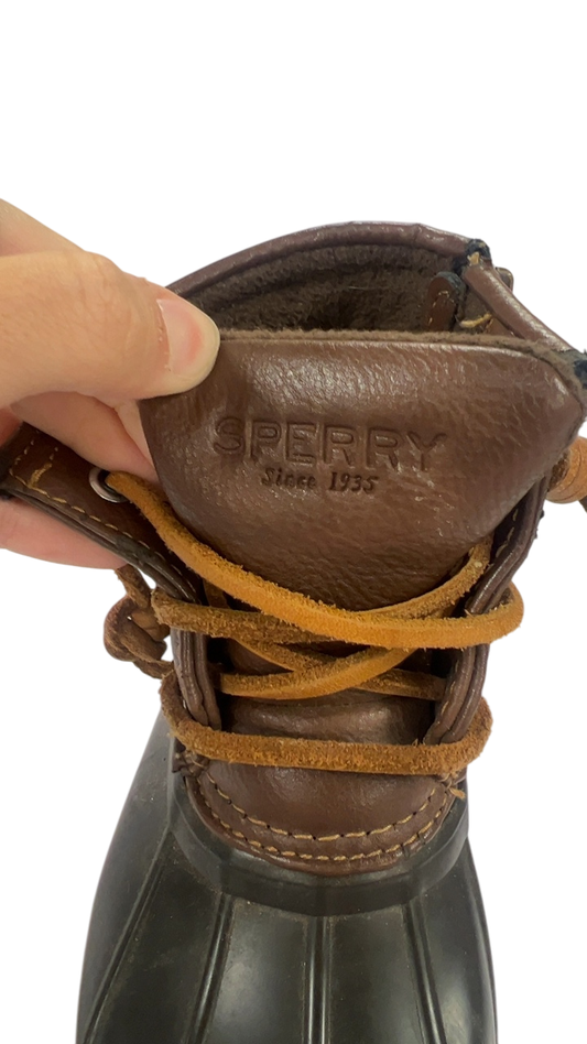 Sperry Boots YOUTH 10 Black and Brown