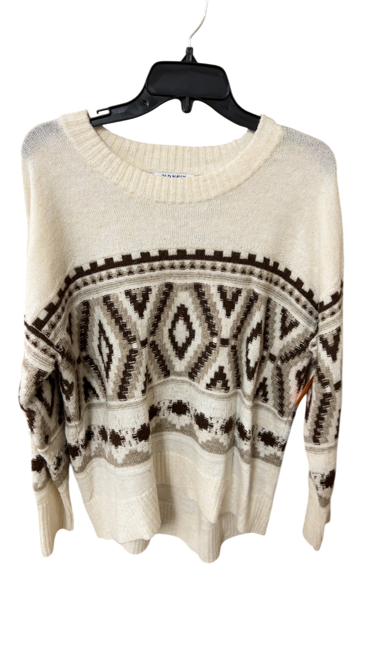Old Navy Sweater Large Beige and Brown