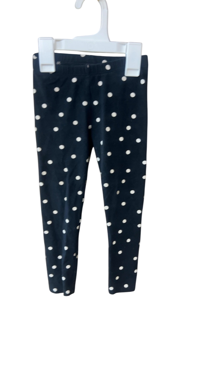 Leggings YOUTH 4T Navy blue with white polka dots