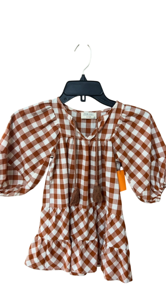 Pink Lily Kids Top YOUTH 3t Brown and White