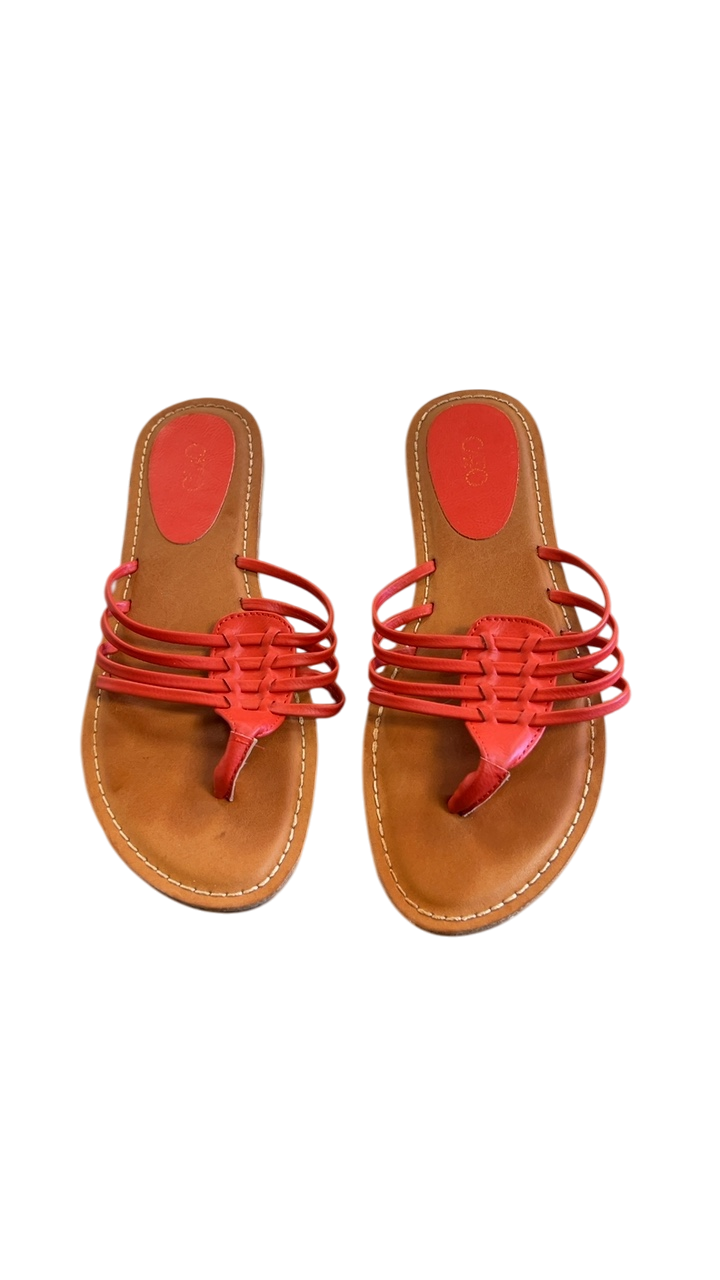 Sandals 9 Red and Tan