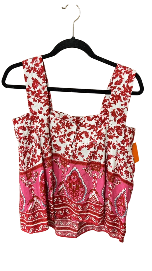 Tank top Medium Red and white with pink accents