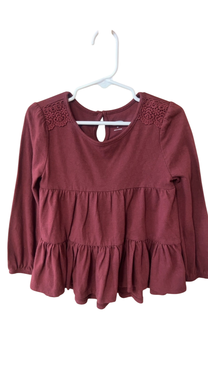 Old Navy Blouse YOUTH 4t Burgundy