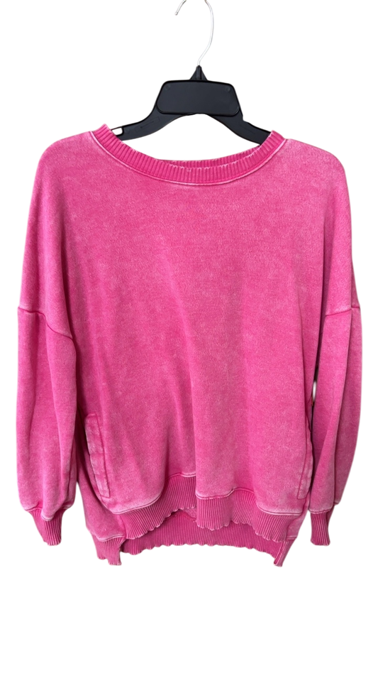 ZENANA Sweatshirt Small Pink