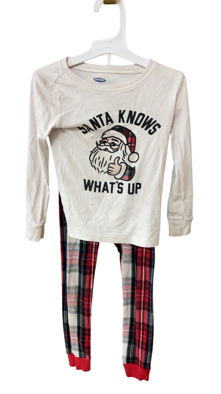 Old Navy Pajama Set YOUTH 5t Red, White, Black, Green