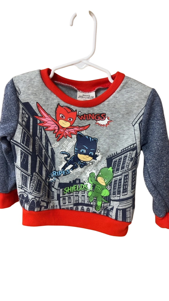 PJ Masks Sweatshirt YOUTH 18m Gray with red accents