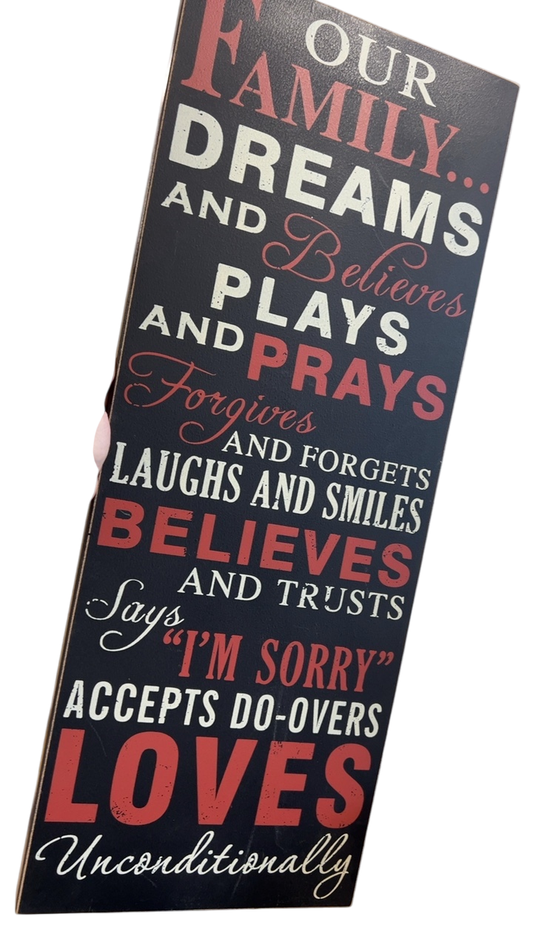 Our Family Decorative Sign Multicolor