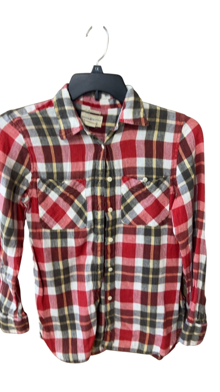 Ralph Lauren Shirt Medium Red, Black, White, Beige