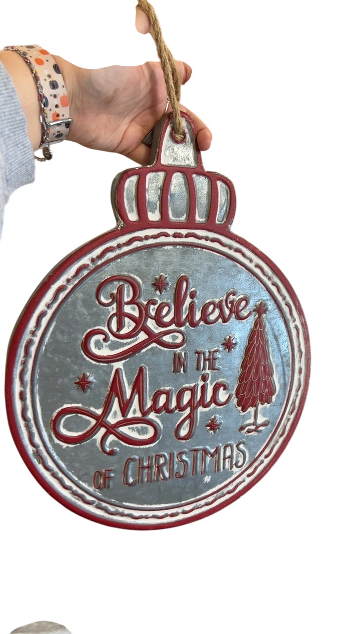 Decorative Sign Silver, Red