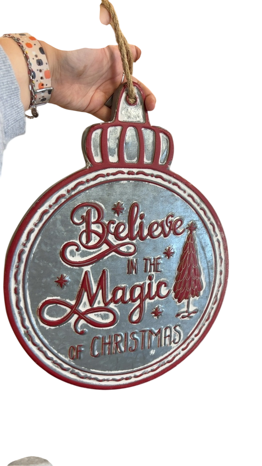 Decorative Sign Silver, Red