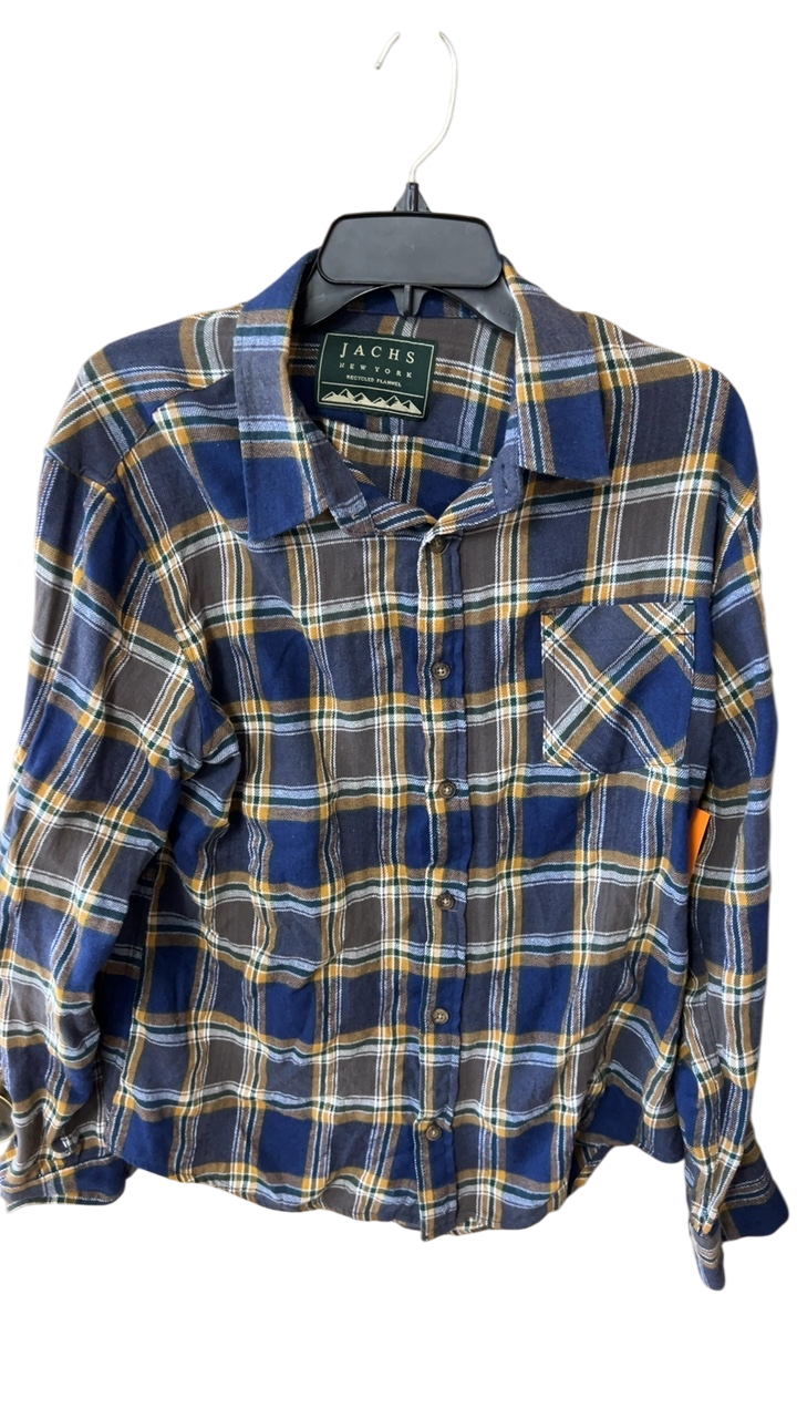 New York Shirt MENS MEDIUM Blue, Brown, Yellow, White
