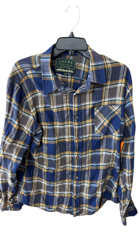 New York Shirt MENS MEDIUM Blue, Brown, Yellow, White