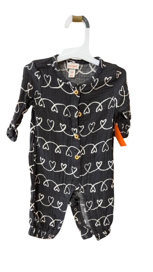Cat & Jack Jumpsuit YOUTH 3-6m Black and white