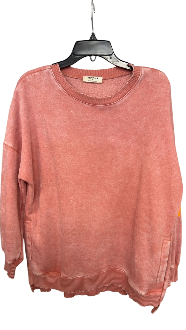 ZENANA Sweatshirt Large Pink