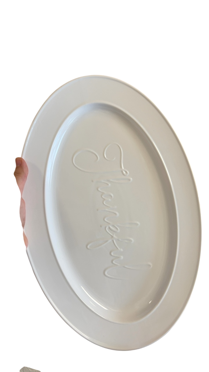 THANKFUL Tray White