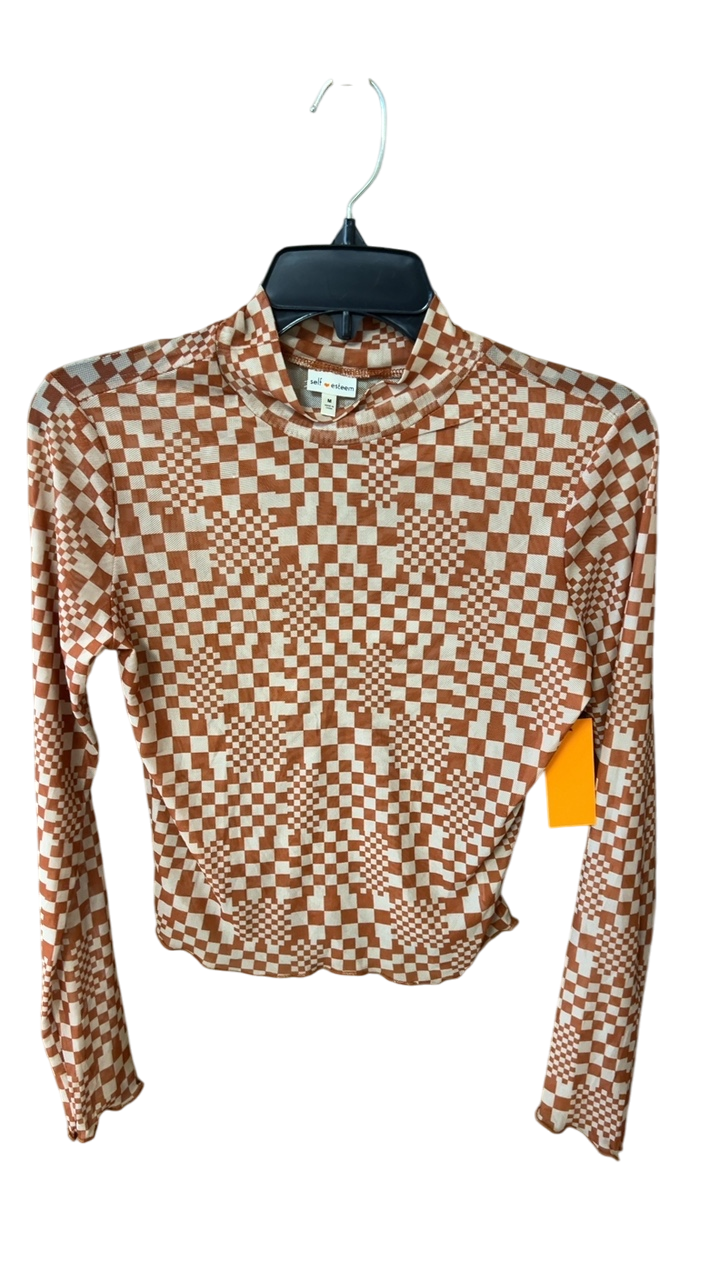 Self Esteem Turtleneck Sweater Medium Brown and beige
