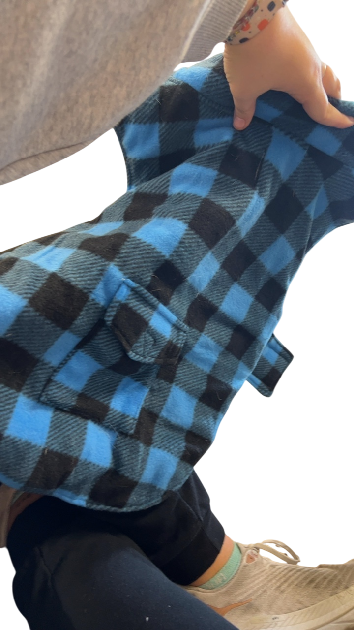 Jacket Dog Large Blue and Black